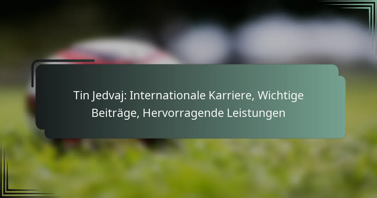 Tin Jedvaj: Internationale Karriere, Wichtige Beiträge, Hervorragende Leistungen