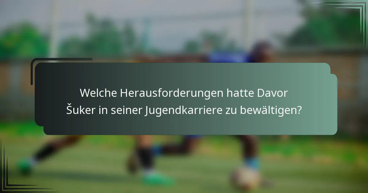 Welche Herausforderungen hatte Davor Šuker in seiner Jugendkarriere zu bewältigen?