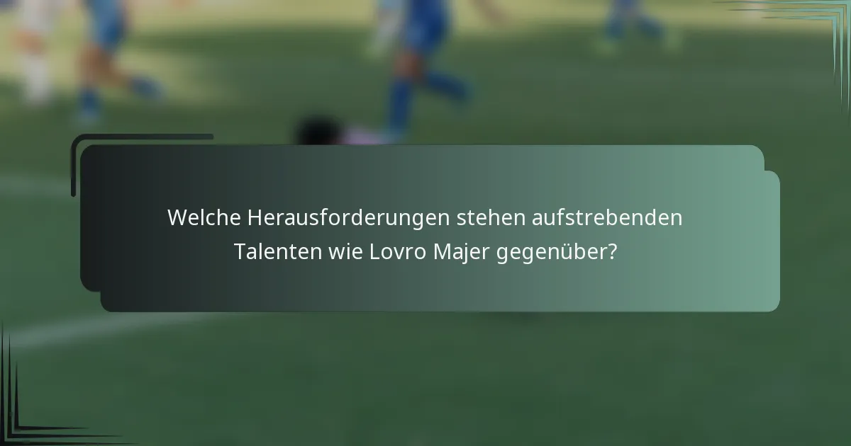 Welche Herausforderungen stehen aufstrebenden Talenten wie Lovro Majer gegenüber?