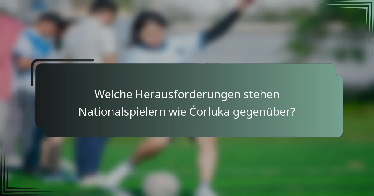 Welche Herausforderungen stehen Nationalspielern wie Ćorluka gegenüber?