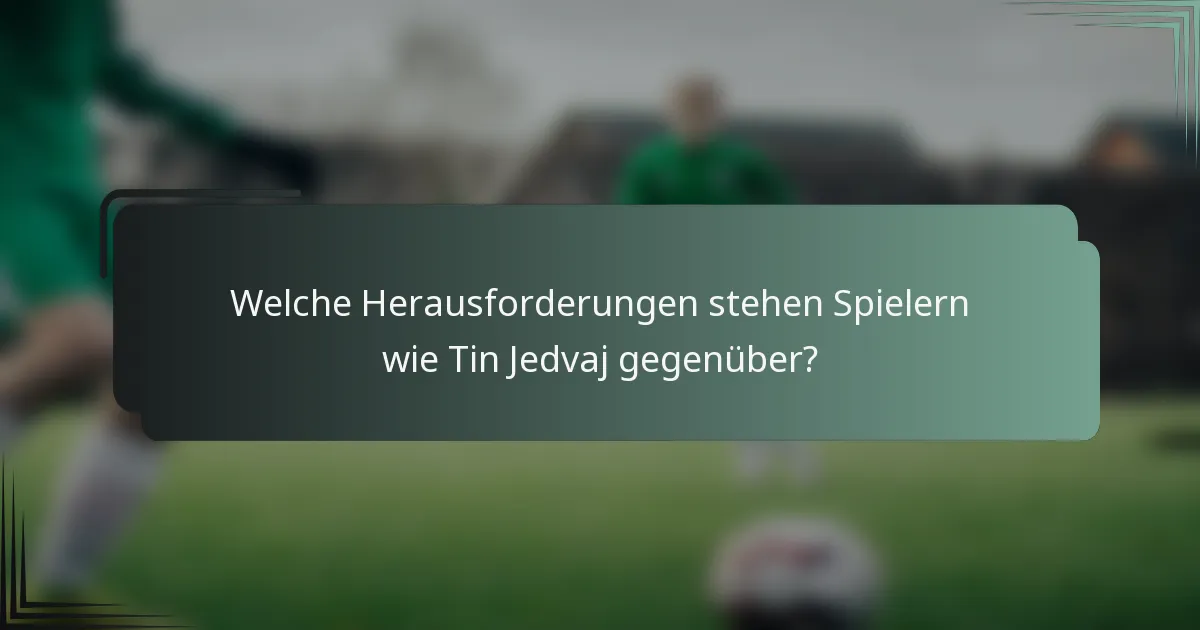 Welche Herausforderungen stehen Spielern wie Tin Jedvaj gegenüber?