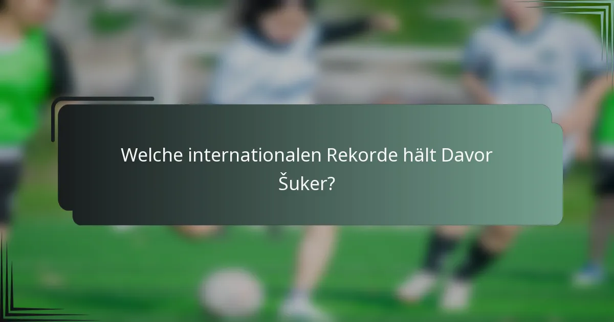 Welche internationalen Rekorde hält Davor Šuker?