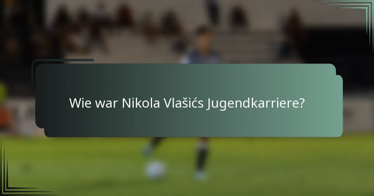 Wie war Nikola Vlašićs Jugendkarriere?